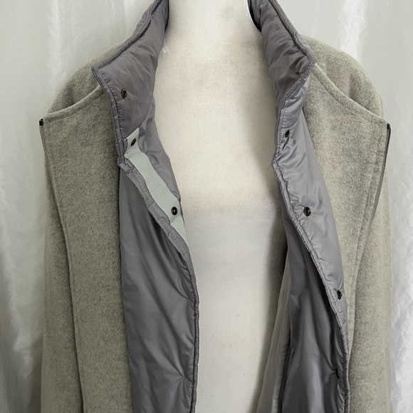 Cinzia Rocca Grey Alpaca Wool Short Coat With Nylon Insert - Picture 6 of 10